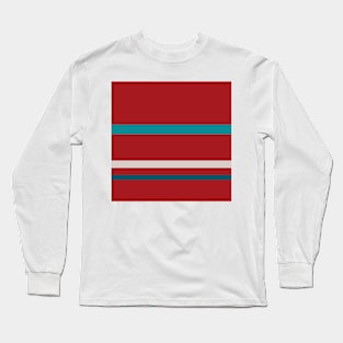 A singular merge of Rouge, Blush, Silver, Dark Cyan and Petrol stripes. Long Sleeve T-Shirt